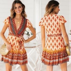 DAnny Floral Print Wrap dress